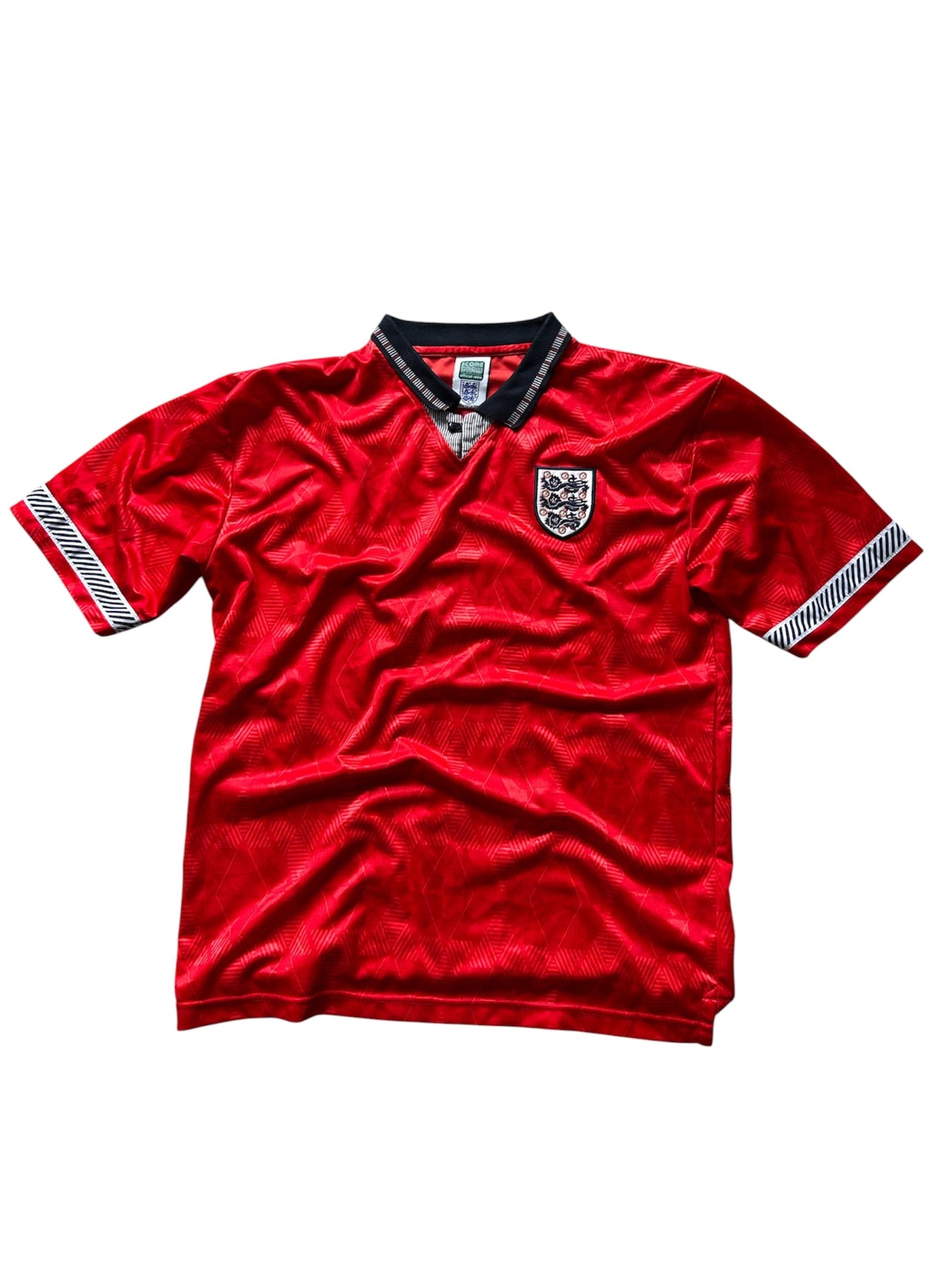 England 1990 Away Red Shirt (Large) - Premium Second hand